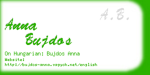 anna bujdos business card